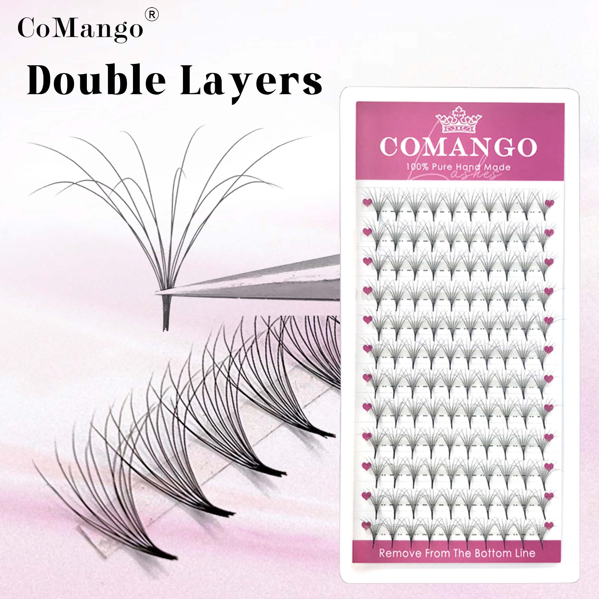 Eyelash Extension Double Volume - COMANGO 예쁜 더블 레이어 푹신한 미리