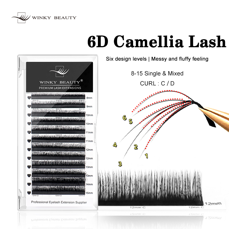 Eyelash Extension Double Volume - 윙키 뷰티 6D 와일드 속눈썹 더블