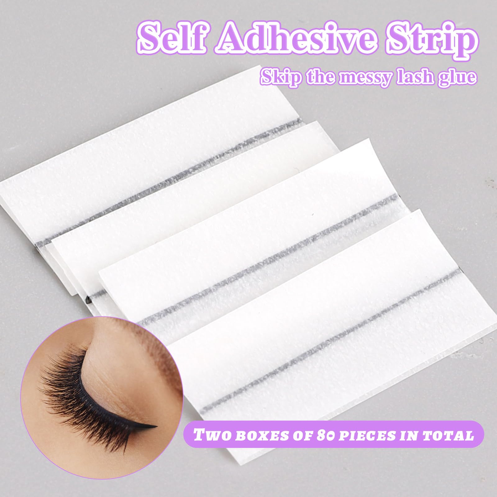 속눈썹 접착 스트립, 자체 접착 속눈썹 스트립, 푹신하 - Lash Adhesive Glue 리뷰 및 가격