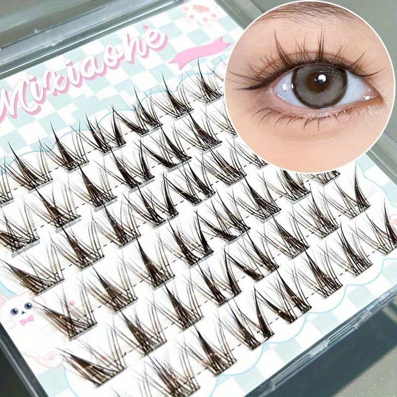 믹시아오허 라이트 브라운 글루 프리 클러스터 속눈썹 4 - Lash Adhesive Glue 리뷰 및 가격